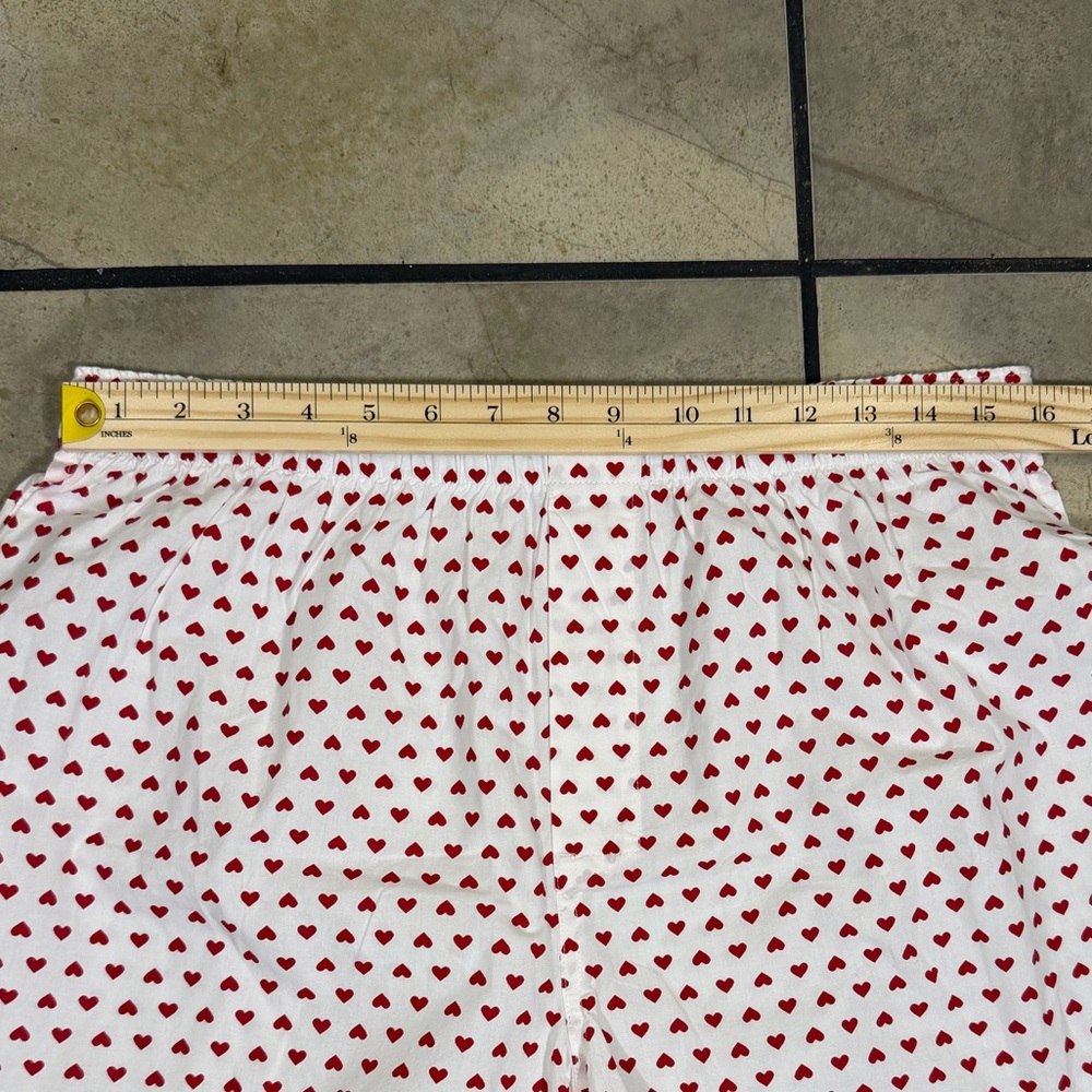 Valentine’s Day Gear White Shorts with Red Heart Pattern